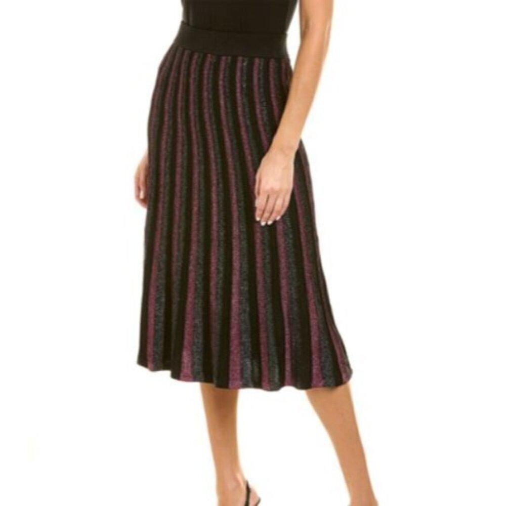 NEW! Nanette Lepore Le Rouge Ribbed Sweater Red Skirt Women's Medium